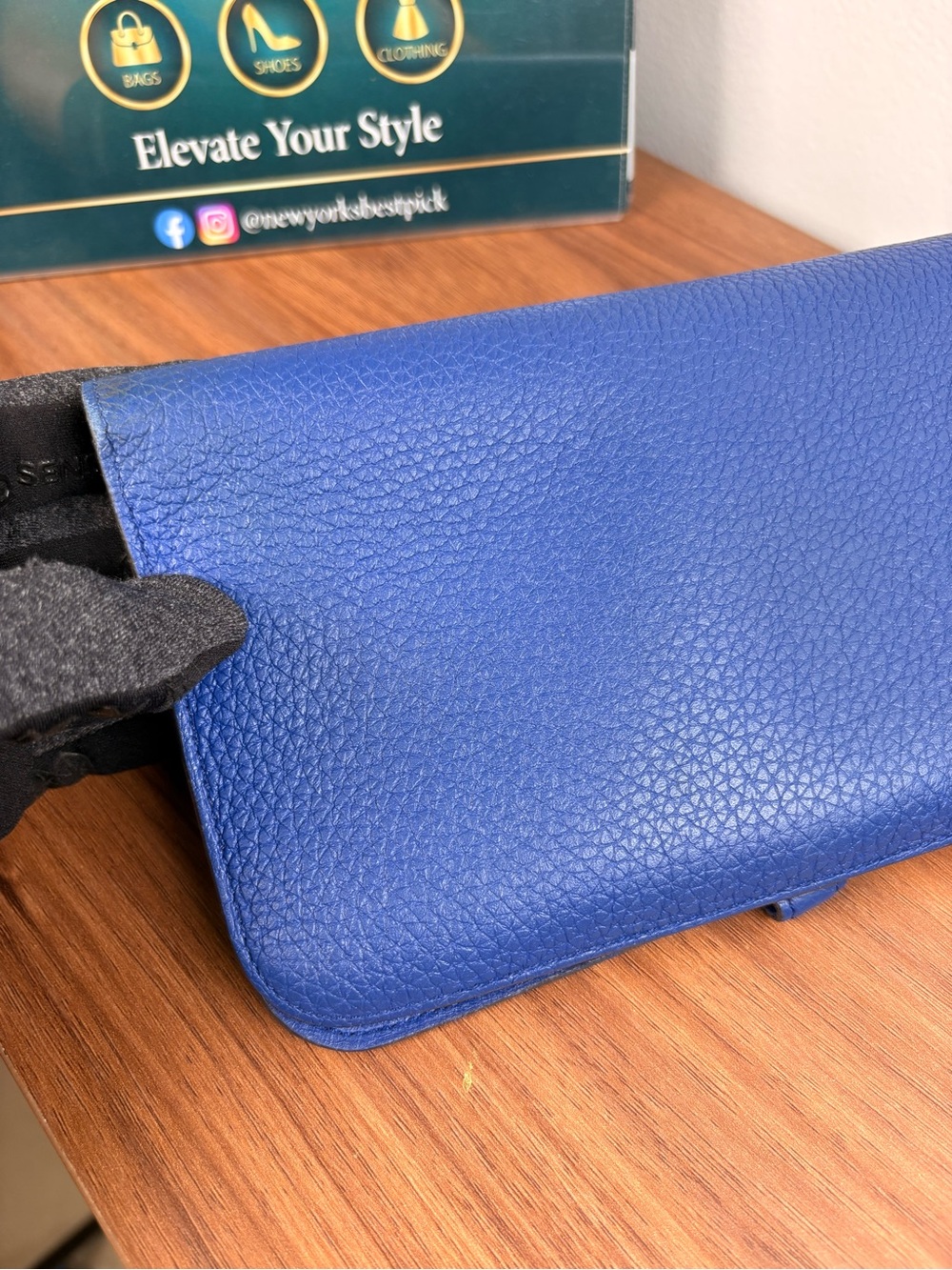 Hermes Dogon Wallet in Electric Blue Togo Leather - Picture 9 of 9